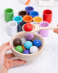 - Montessori Wooden Balls in Cups Sorter - Rainbow Colour Sorting Game Baby Stork Baby & Kids > Toys