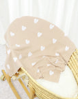 - Soft Knit Love Heart Blanket Baby Stork Swaddling & Receiving Blankets