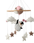 - Penguin Baby Mobile with Pink Balloons | Pink Nursery Mobile Decor Baby Stork