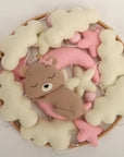 🌙 Teddy Bear Moon Baby Mobile – Pink Stars and Clouds Crib Mobile