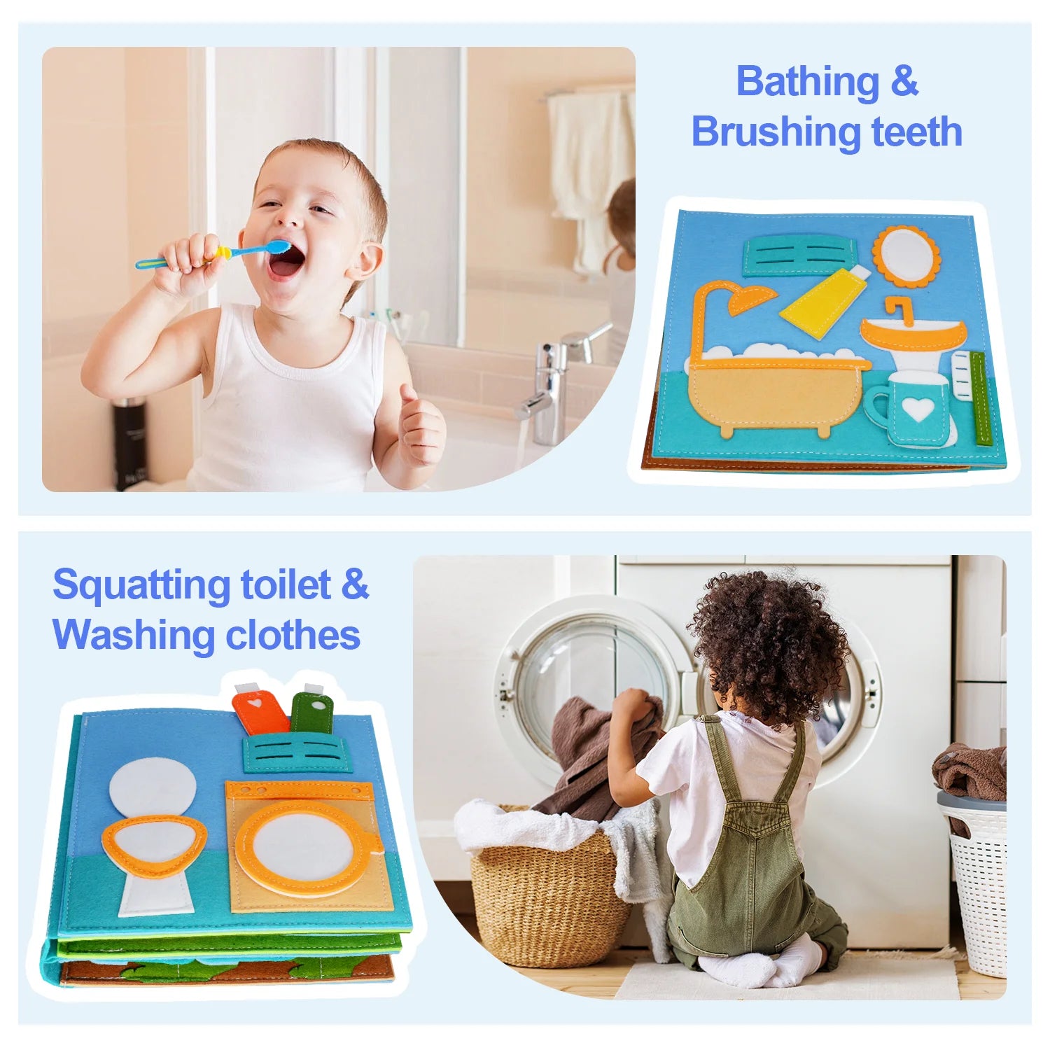 - Activity Story Book Handmade Montessori Felt - Boys Busy Book Baby Stork Books