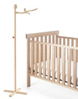 - Elegant Wooden Cot Arm for Nursery Mobiles - Floor Stand Design Baby Stork Baby Mobile