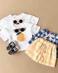 - Lemon Gingham Baby Set – 2 Piece Outfit | Blue Baby Stork