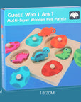- Wooden 3D Dinosaur Egg Multi-Layer Puzzle Toddler Colour Sorting Game Baby Stork Puzzles