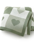 - Heart Pattern Baby Blanket – 90 × 70 cm | Ultra-Soft Acrylic | Multiple Colours Baby Stork