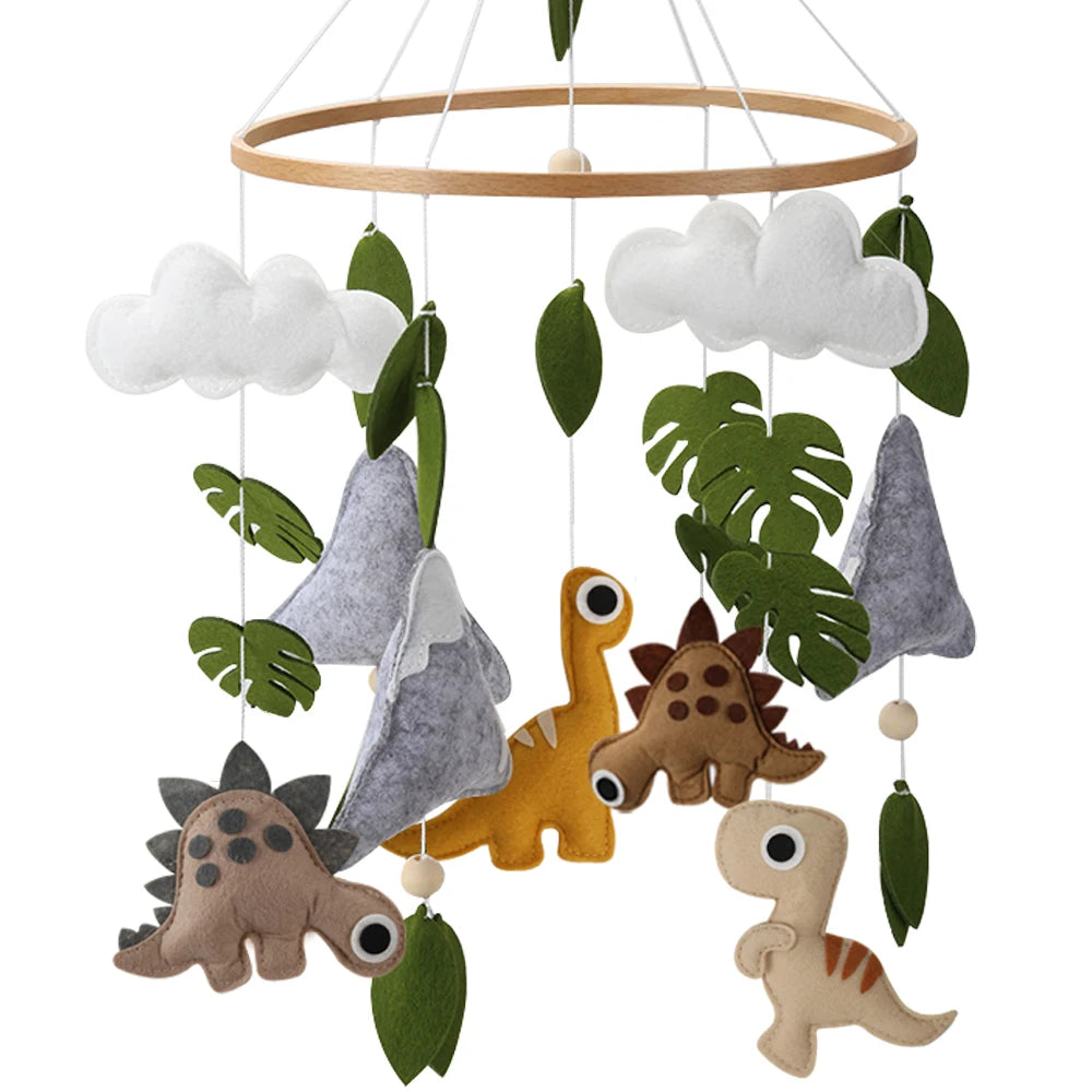 - Handmade Dinosaur Baby Mobile – Felt Jurassic Nursery Cot Hanging Decor Baby Stork Baby Mobile