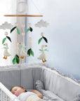 - Goose & Leaves Felt Cot Mobile - Green & Cream AE