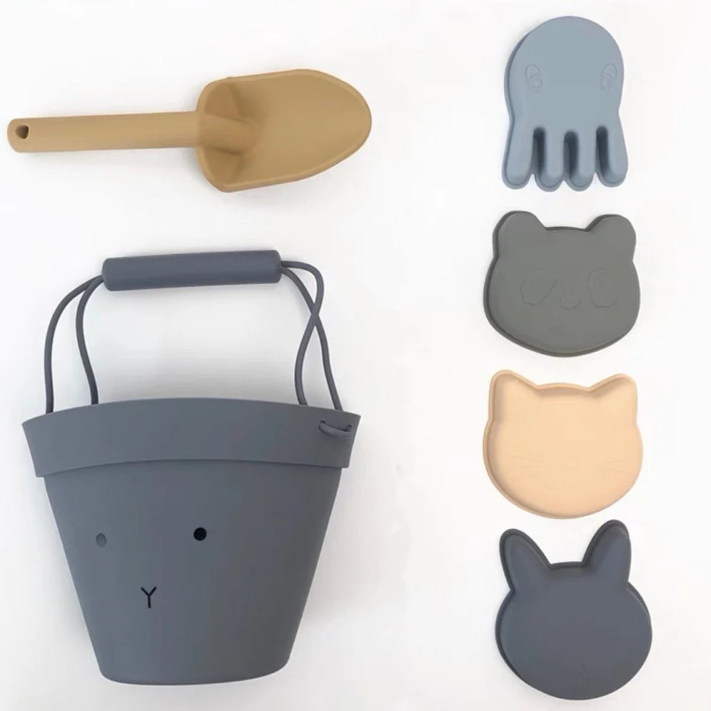 Rabbit - Silicone Beach Bucket Playset - 6 Designs for Beach Time Fun Baby Stork Beach & Sand Toys