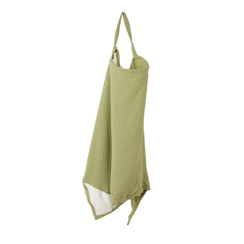 Green CHINA - Breathable Cotton Muslin Nursing Cover – Adjustable Privacy Apron for Breastfeeding Baby Stork Nursing & Feeding