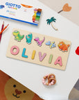 - Personalised Dinosaur Name Puzzle – Wooden Montessori Toddler Toy, Custom Nursery Gift Baby Stork Puzzles