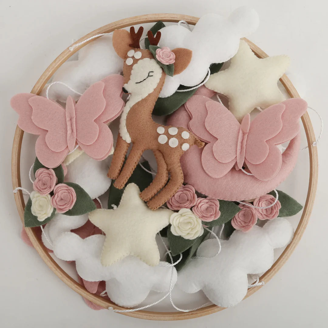 - Woodland Deer & Butterfly Nursery Mobile | Baby Shower Gift Baby Stork Baby Mobile