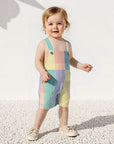 - Rainbow Stripe Overalls Baby Stork