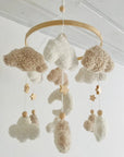 - ☁️ Bouclé Cloud & Moon Baby Mobile – Soft Neutral Nursery Décor with Stars Baby Stork Baby Mobile