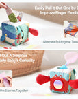 - Under the Sea Sensory Tissue Box Toy with Wooden Teether | Montessori Baby Activity Cube Baby Stork