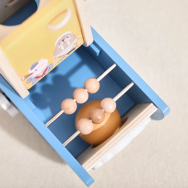 - 5-in-1 Multi-Activity Wooden Boat Busy Cube | Montessori-Inspired Educational Toy Baby Stork
