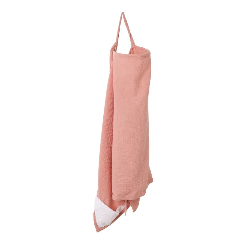 Pink CHINA - Breathable Cotton Muslin Nursing Cover – Adjustable Privacy Apron for Breastfeeding Baby Stork Nursing & Feeding