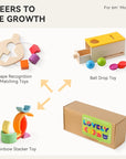 - Montessori Baby Box 5-in-1 Wooden Toy Set | Sensory & Fine Motor Educational Toys for Babies 6+ Months Baby Stork Gifting