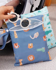 - 2pcs Waterproof Mini Storage Bag | Wet Dry Diaper Pouch | 18x25cm Baby Stork