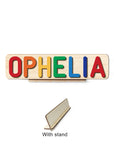 With Stand - Custom Personalised Name Puzzle – Wooden Montessori Gift (Pegs & Stand Options) Baby Stork Puzzles