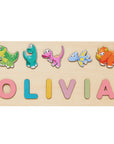 Dinosaur(1-6letter) - Personalised Dinosaur Name Puzzle – Wooden Montessori Toddler Toy, Custom Nursery Gift Baby Stork Puzzles