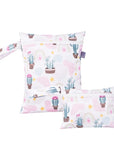 Cactus - 2pcs Cute Travel Wet Dry Bag Set - Waterproof & Portable for Beach, Pool, Nappies, and more Baby Stork Diaper Wet Bags