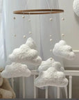 ☁️ Handmade Cloud Baby Mobile – Neutral Boucle Nursery Crib Mobile