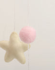 🌙 Teddy Bear Moon Baby Mobile – Pink Stars and Clouds Crib Mobile