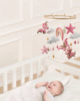 - Handmade Butterfly Baby Mobile – Pink Nursery Cot Mobile with Stars & Rainbows Baby Stork Baby Mobile