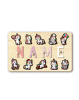 - Personalised Unicorn Wooden Name Puzzle | Custom Montessori Learning Toy Baby Stork