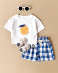 - Lemon Gingham Baby Set – 2 Piece Outfit | Blue Baby Stork