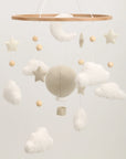 - Starry Night Bouclé Baby Mobile – Cream & Ivory Nursery Décor Baby Stork