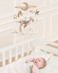 🌙 Space Whale Baby Mobile – Nautical Nursery Decor with Stars, Moon & Clouds