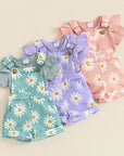 - Daisy Delight Suspender Shorts Set Baby Stork