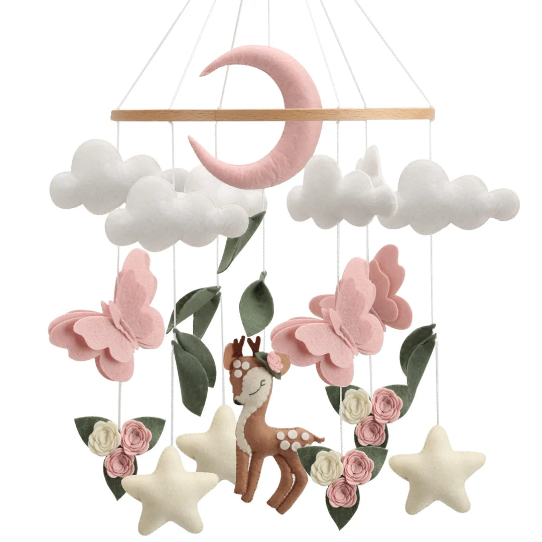 - Woodland Deer & Butterfly Nursery Mobile | Baby Shower Gift Baby Stork Baby Mobile