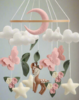 - Woodland Deer & Butterfly Nursery Mobile | Baby Shower Gift Baby Stork Baby Mobile