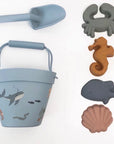 Ocean - Silicone Beach Bucket Playset - 6 Designs for Beach Time Fun Baby Stork Beach & Sand Toys