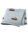 Baby Blue - Truck Pattern Baby Blanket – 90 × 70 cm | Soft Acrylic | 6 Colours Baby Stork