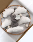 - Elephant Baby Mobile with Bouclé Clouds | Neutral Nursery Decor Baby Stork