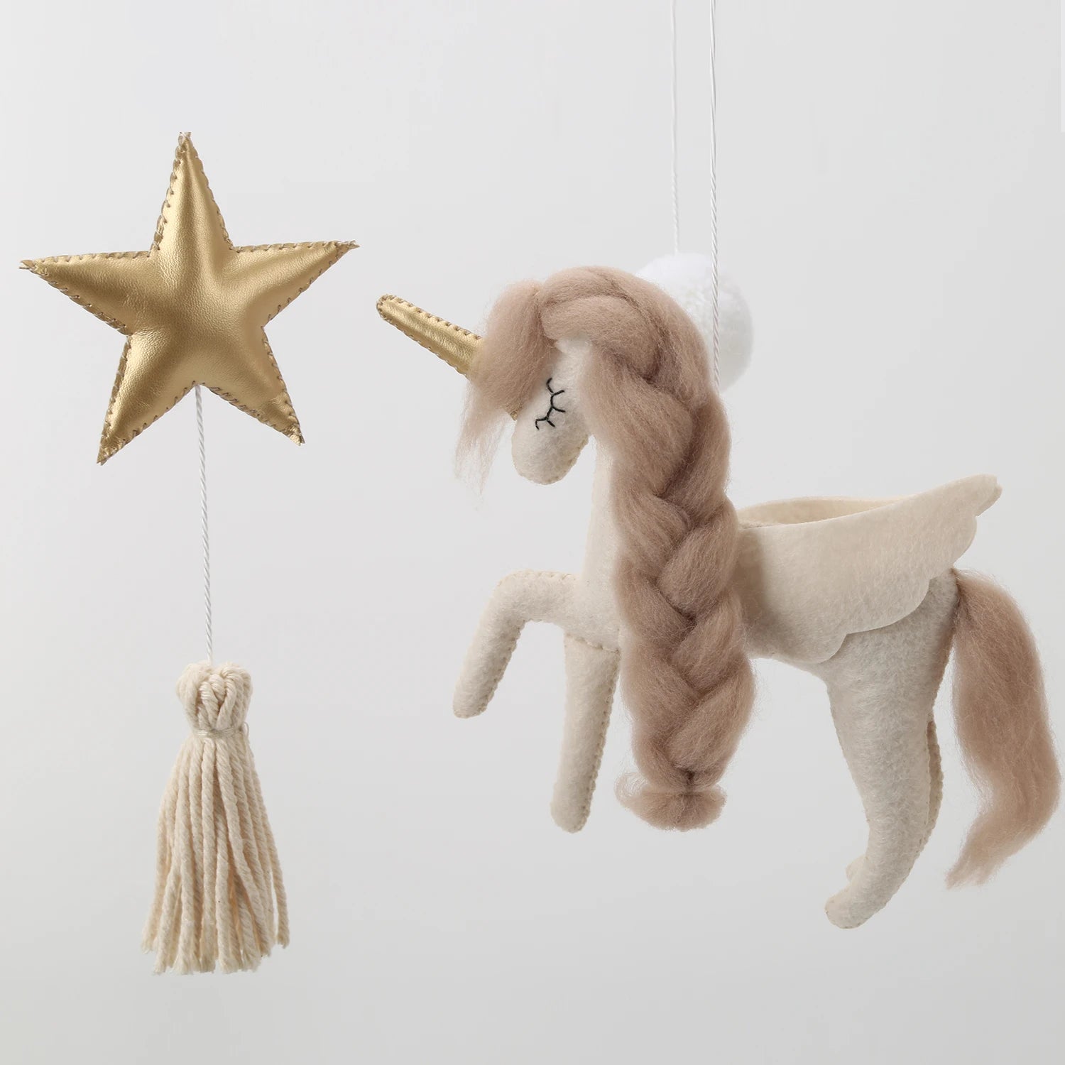- 🦄 Golden Unicorn Baby Mobile – Elegant Crib Mobile for Girls’ Nursery Baby Stork Baby Mobile
