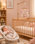 - Daisy & Hearts Felt Cot Mobile - Pink & Cream AE