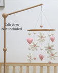 - Daisy & Hearts Felt Cot Mobile - Pink & Cream AE