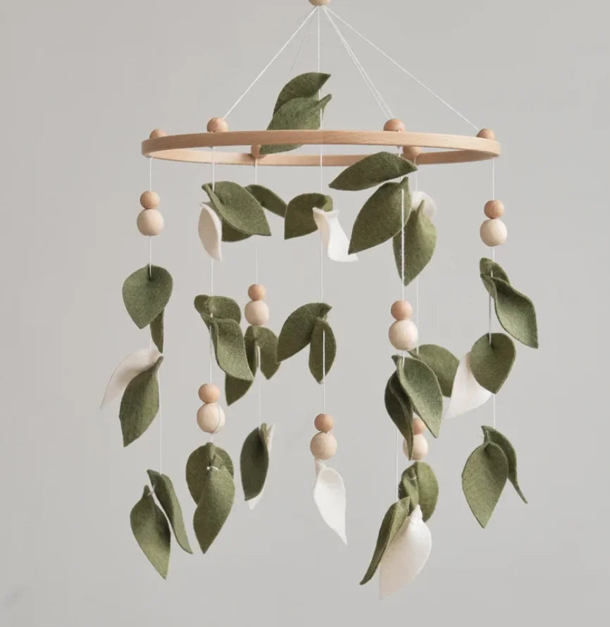 - Handmade Baby Forest Mobile – Green Leaf Crib Mobile for Nursery Decor & Baby Shower Gift Baby Stork Baby Mobile