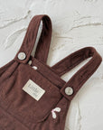 - Chocolate Corduroy Overall Dress – Embroidered Daisy Pinafore Baby Stork