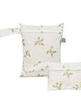 Cockatoo - 2pcs Cute Travel Wet Dry Bag Set - Waterproof & Portable for Beach, Pool, Nappies, and more Baby Stork Diaper Wet Bags