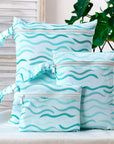 Waves - 3 Piece Reusable Waterproof Baby Wet Bag Set – Multi-Size, 6 Cute Designs Baby Stork