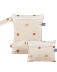Sun - 2pcs Cute Travel Wet Dry Bag Set - Waterproof & Portable for Beach, Pool, Nappies, and more Baby Stork Diaper Wet Bags