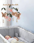 - Butterfly & Floral Baby Mobile | Pink Butterfly Nursery Mobile Baby Stork