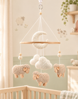 - Sheep & Bouclé Clouds Cot Mobile - Cream & Beige AE