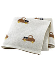 Cream - Truck Pattern Baby Blanket – 90 × 70 cm | Soft Acrylic | 6 Colours Baby Stork