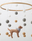 Blue - 🐾 Dog Baby Mobile – Labrador Puppy Nursery Decor | Felt Golden Retriever Cot Mobile Baby Stork Baby Mobile